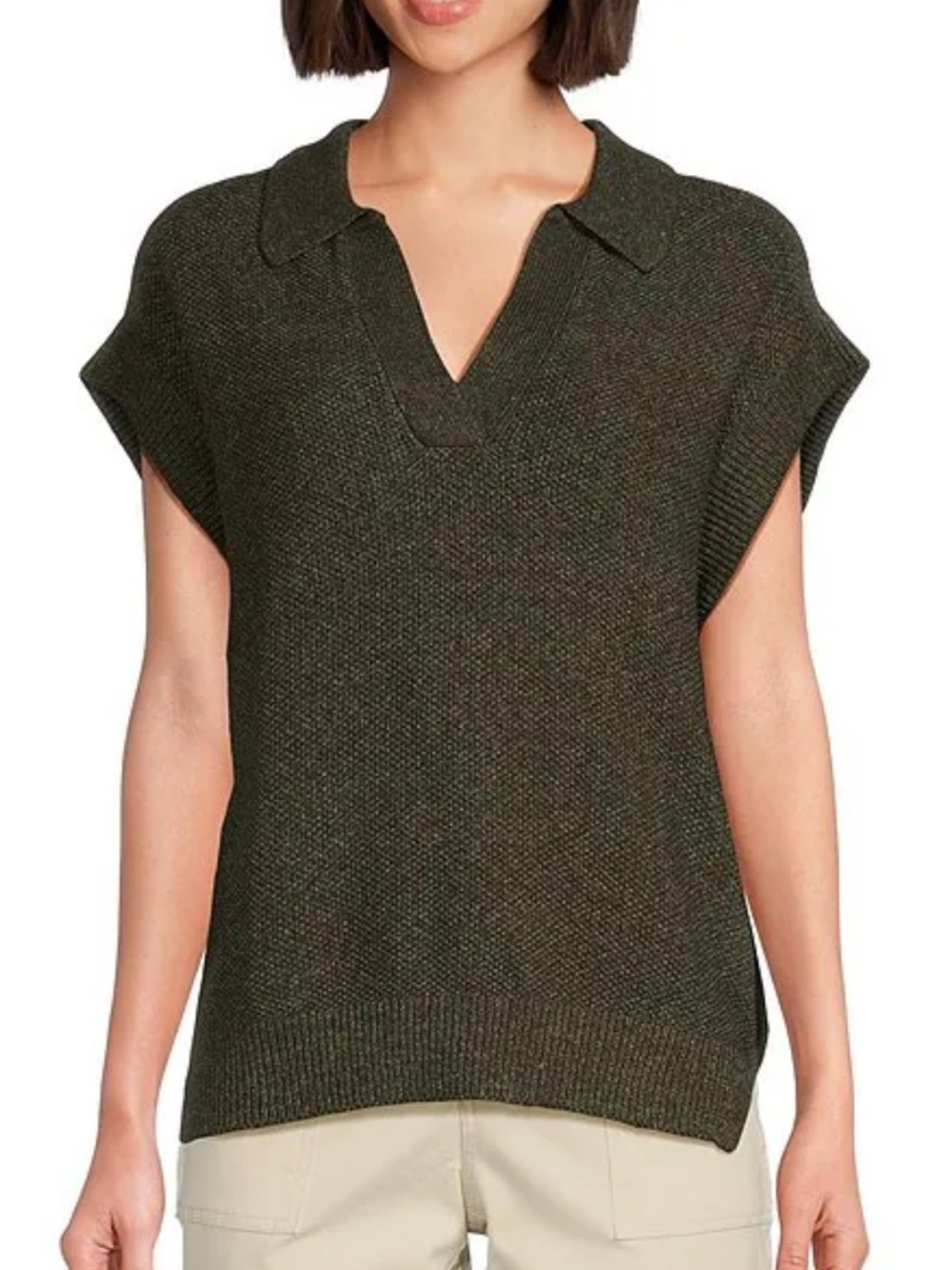 Tommy Bahama Pebble Stitch Collar Sweater in Banana Leaves